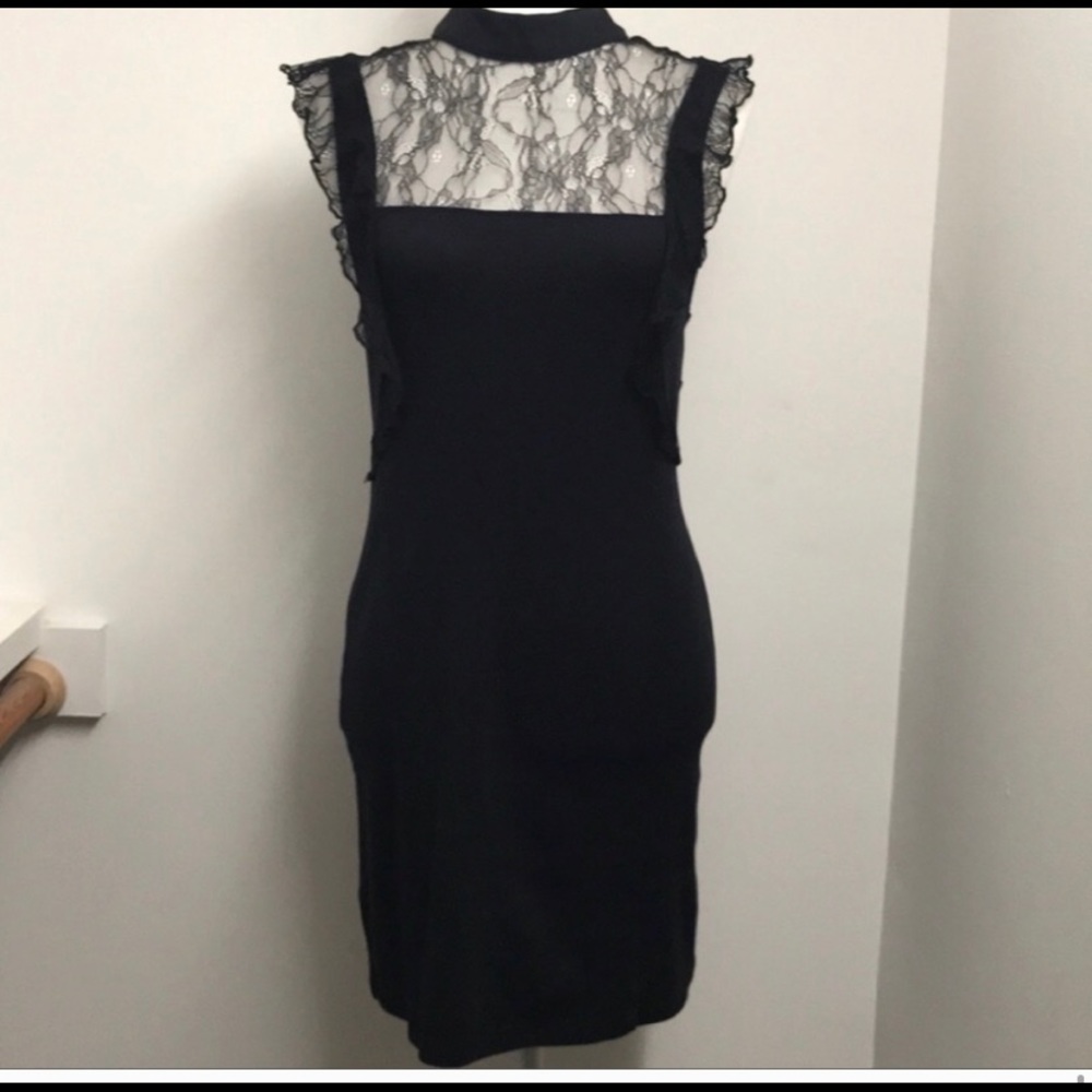 Black lace Free People bodycon dress like new